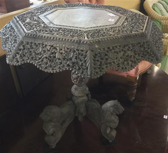 Chinese carved octagonal table